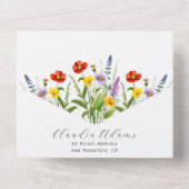 Boho Kleurrijke weide Wild Flowers Vrijgezellenfee All In One Uitnodiging (Achterkant)