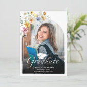 Boho Kleurrijke Wildflower Afstudeerfeest Foto Kaart (Staand voorkant)