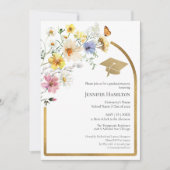 Boho Kleurrijke Wildflower Afstudeerfeest Foto Kaart (Voorkant)