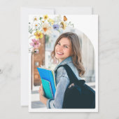 Boho Kleurrijke Wildflower Afstudeerfeest Foto Kaart (Achterkant)