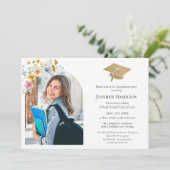 Boho Kleurrijke Wildflower Afstudeerfeest Foto Kaart (Staand voorkant)