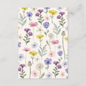 Boho Kleurrijke Wildflower Bloemen Bruiloft Detail Informatiekaartje (Achterkant)