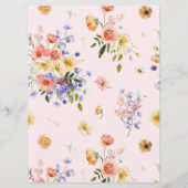 Boho Kleurrijke Wildflower Bruiloft Menu (Achterkant)