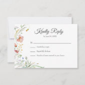 Boho Kleurrijke Wildflower Meadow Bruiloft RSVP Ka Bedankkaart (Voorkant)
