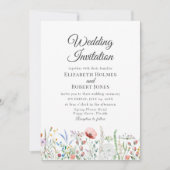 Boho Kleurrijke Wildflower Meadow Bruiloft uitnodi Kaart (Voorkant)