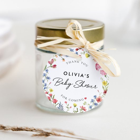 Boho Kleurrijke Wildflower Sprookje Baby shower Bedankjes Labels