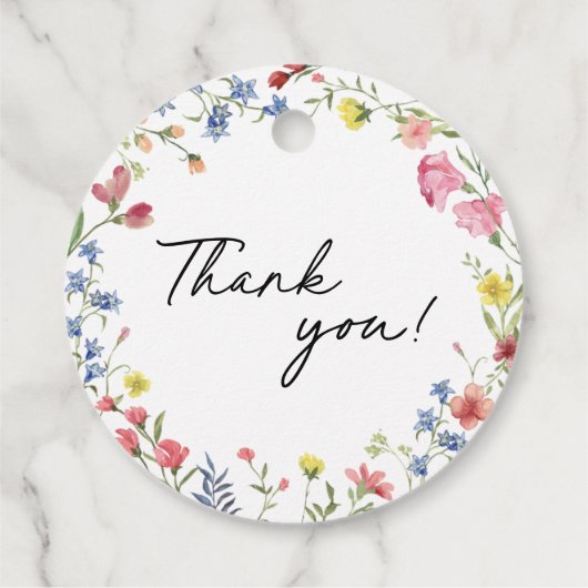 Boho Kleurrijke Wildflower Sprookje Baby shower Bedankjes Labels (Achterkant)