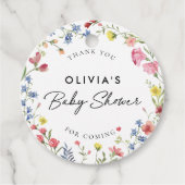 Boho Kleurrijke Wildflower Sprookje Baby shower Bedankjes Labels (Voorkant)