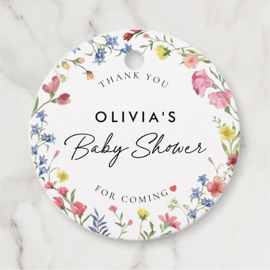 Boho Kleurrijke Wildflower Sprookje Baby shower Bedankjes Labels (Voorkant)