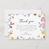 Boho Kleurrijke Wildflower Sprookje Baby shower Bedankkaart (Voorkant)