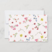 Boho Kleurrijke Wildflower Sprookje Baby shower Bedankkaart (Achterkant)