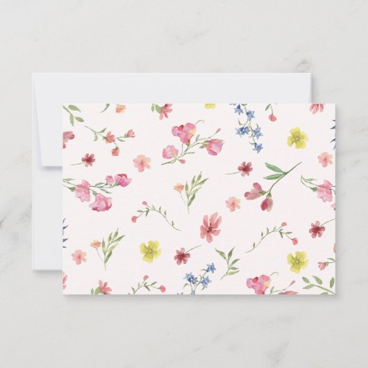 Boho Kleurrijke Wildflower Sprookje Baby shower Bedankkaart (Achterkant)