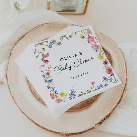 Boho Kleurrijke Wildflower Sprookje Baby shower Servet