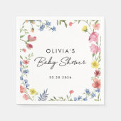 Boho Kleurrijke Wildflower Sprookje Baby shower Servet (Voorkant)