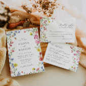 Boho Kleurrijke Wildflower Sprookje Elegante bruil Menu