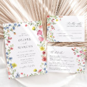 Boho Kleurrijke Wildflower Sprookje Elegante bruil RSVP Kaartje