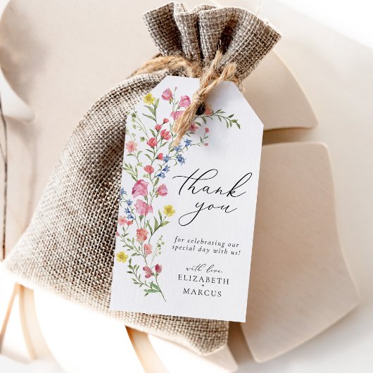 :Boho Kleurrijke Wildflower Sprookjesachtige Huwel Cadeaulabel