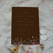 Boho Kleurrijke Wildflower Wedding Kaart