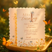 Boho Kleurrijke Wildflowers Butterfly 1e verjaarda Kaart