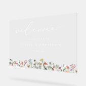Boho Kleurrijke Wildflowers Wedding Welkom Acryl Bord (Hoek)