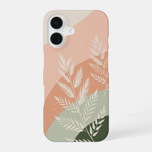 Boho-kleurstroom in woestijn en bos Botanisch iPhone 16 Hoesje (Achterkant)
