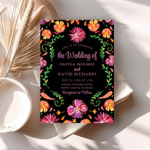 Boho Kleurvolle Mexicaanse Bloemrijke Feest Huweli