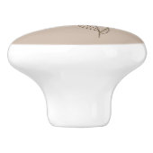 Boho knob flat ceramic knob with wildflower keramische knop (Zijkant)