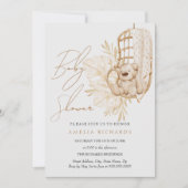 Boho Knuffel Neutral Baby Shower Uitnodiging (Voorkant)
