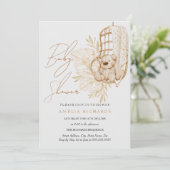 Boho Knuffel Neutral Baby Shower Uitnodiging (Staand voorkant)