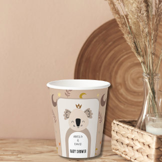 Boho Koala Moon Star Neutral Baby Shower Party  Papieren Bekers