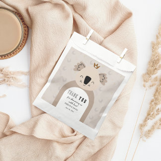 Boho Koala Moon Star Neutral Baby Shower Thank You Bedankzakje