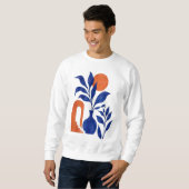 Boho Kobaltblauwe Vaas Botanisch Trui (Voorkant volledig)