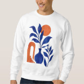 Boho Kobaltblauwe Vaas Botanisch Trui (Voorkant)