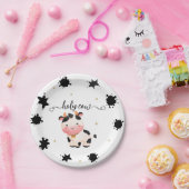 Boho Koe Genderneutraal Baby shower Papieren Bordje (Feest)