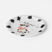 Boho Koe Genderneutraal Baby shower Papieren Bordje (Gekanteld)