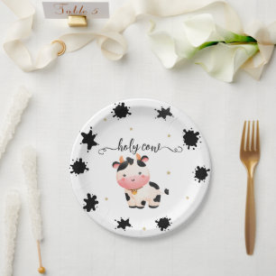 Boho Koe Geslacht Neutrale Baby Shower Papieren Bordje