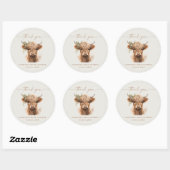 Boho Koe Koppels Baby shower Dank u Ronde Sticker (Vel)