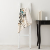 Boho Koe Kracht met bloemen, Bloem Koe Sherpa Deken (In situ)