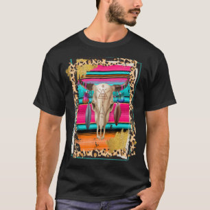 BOHO KOE Luipaard Koe Patroon Serape Print Cowgir T-shirt