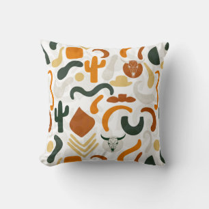 Boho koe schedel cactus cowboy pet woestijn kussen