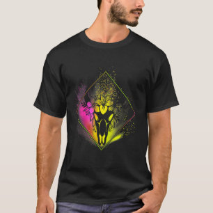 Boho Koe Skull Flowers Diamond Pink and Yellow Spl T-shirt
