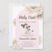 Boho Koe Uitnodiging voor Baby Shower (Voorkant)