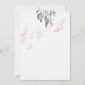 Boho koele waterverf royale feest uitnodigingskaar kaart (Achterkant)