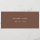 Boho Koffie Bruin en Goud Blad | Moderne bruiloft Menu (Achterkant)