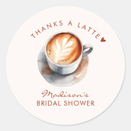 Boho koffie thema bruidsuitnodiging ronde sticker