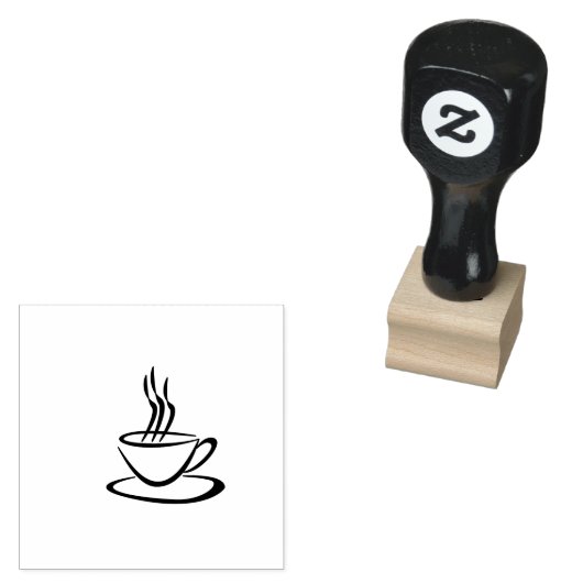 Boho koffiekop rubberen stempel Cafe (Gestempeld)