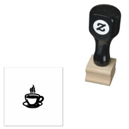 Boho koffiekop rubberen stempel Cafe