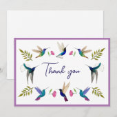 Boho kolibries bedankkaart (Voorkant / Achterkant)