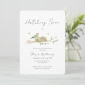 Boho Komen Uit Het Ei Vogel Nest Baby Shower Kaart (Staand voorkant)