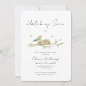 Boho Komen Uit Het Ei Vogel Nest Baby Shower Kaart (Voorkant)